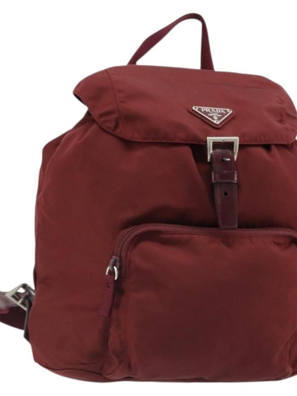 PRADA Backpack Nylon Red Silver Auth ti3983A